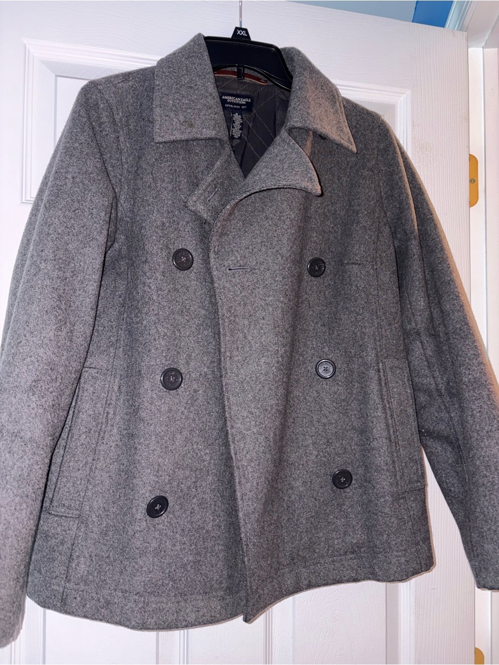 Double-Breasted Gray 80% Wool Peacoat women’s American Eagle Outfitters